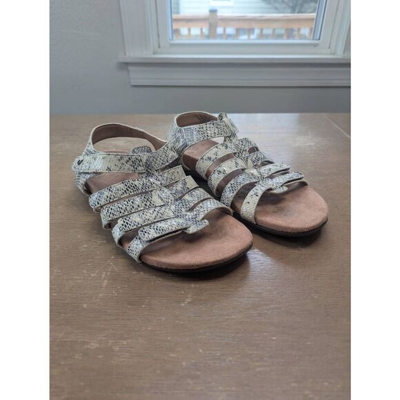 Vionic‎ Harissa Sandals women's size 9 snake print comfort modern Hook and loop - Picture 1 of 9